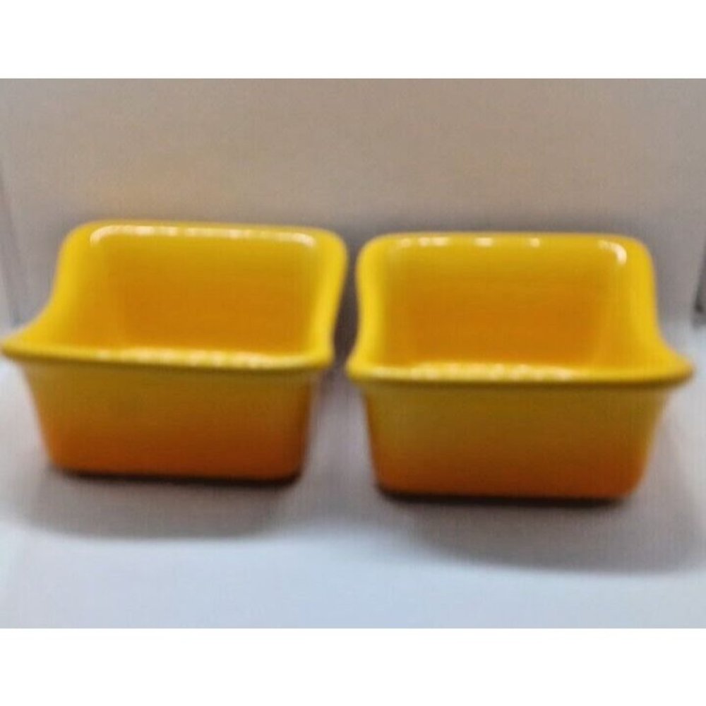 Rachel Ray Dipping Bowls RamekinsTwo Tone Yellow Orange Hombre 3 oz Set of 2